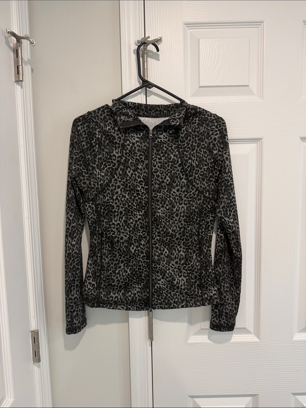 Black and Gray Leopard Zip Jacket